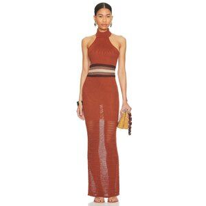 NWTHouse of Harlow 1960 REVOLVE Naomh Crochet Mix MaxiDress in Rust  S Small Wom